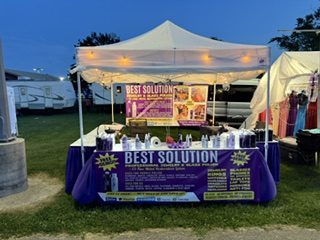 Best Solution evening tent booth lit with string lights